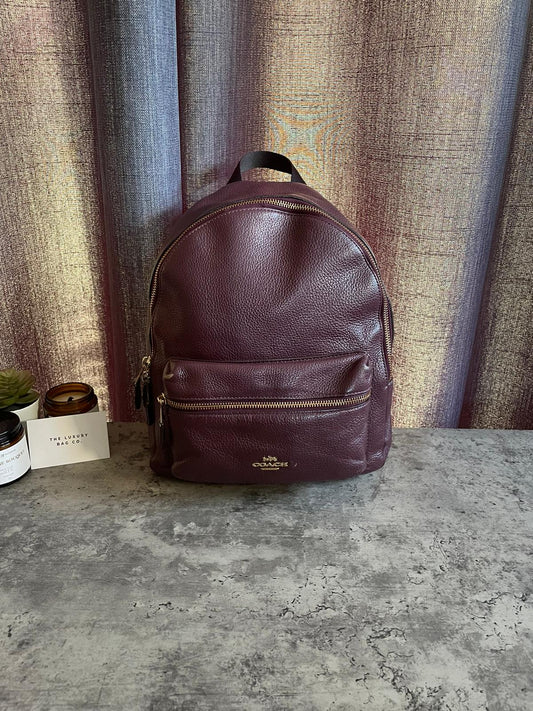 Vintage Coach Backpack Plum/Gold/ Purple Authentic Leather Great Condition