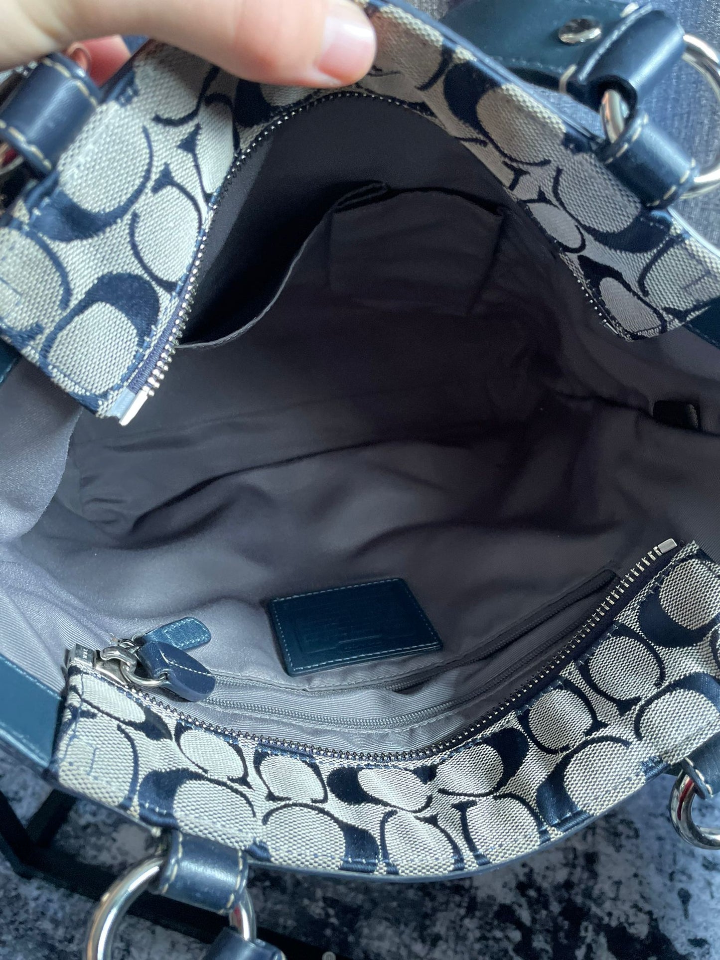 Vintage Coach Navy/Grey Monogram
Handbag/Totebag Y2K Authentic