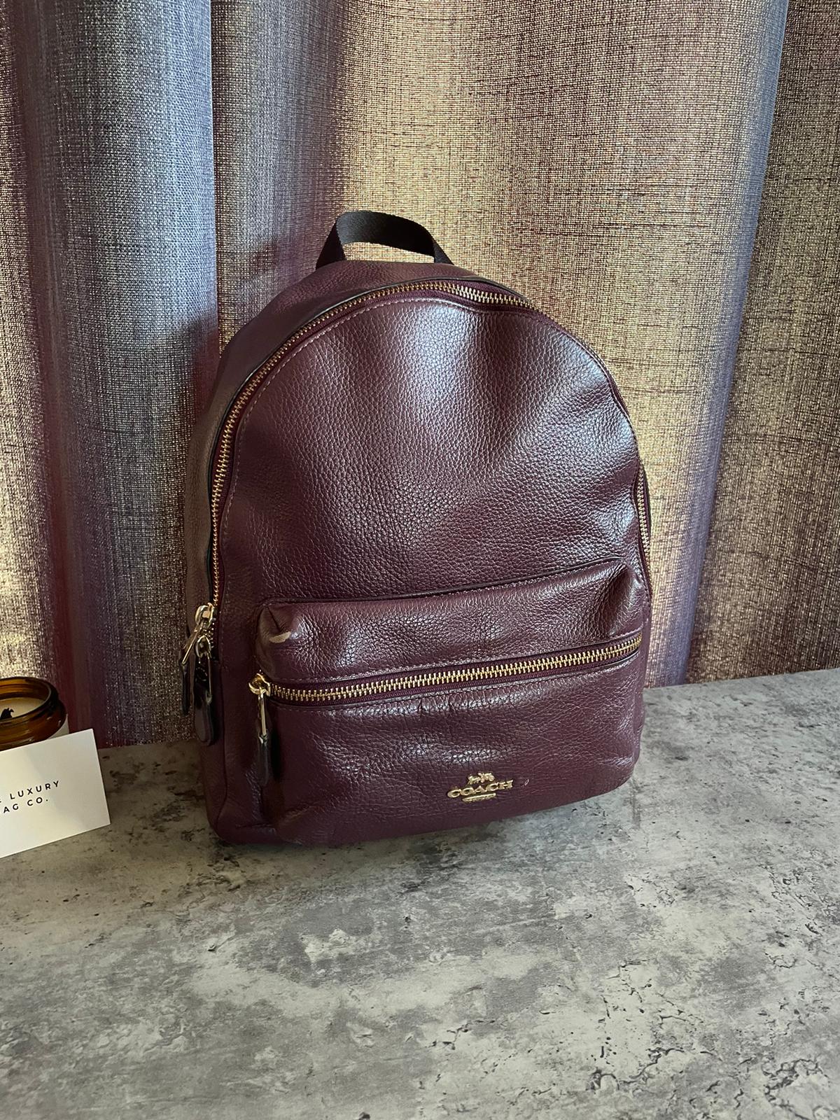 Vintage Coach Backpack Plum/Gold/ Purple Authentic Leather Great Condition