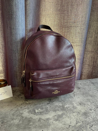 Vintage Coach Backpack Plum/Gold/ Purple Authentic Leather Great Condition