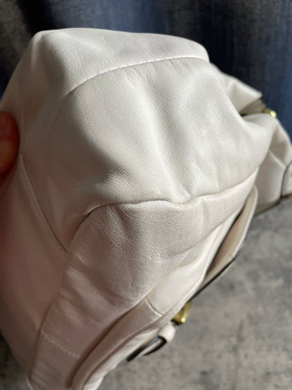 Coach Soho White Leather Gold Handbag/ Shoulderbag Authentic Buckle