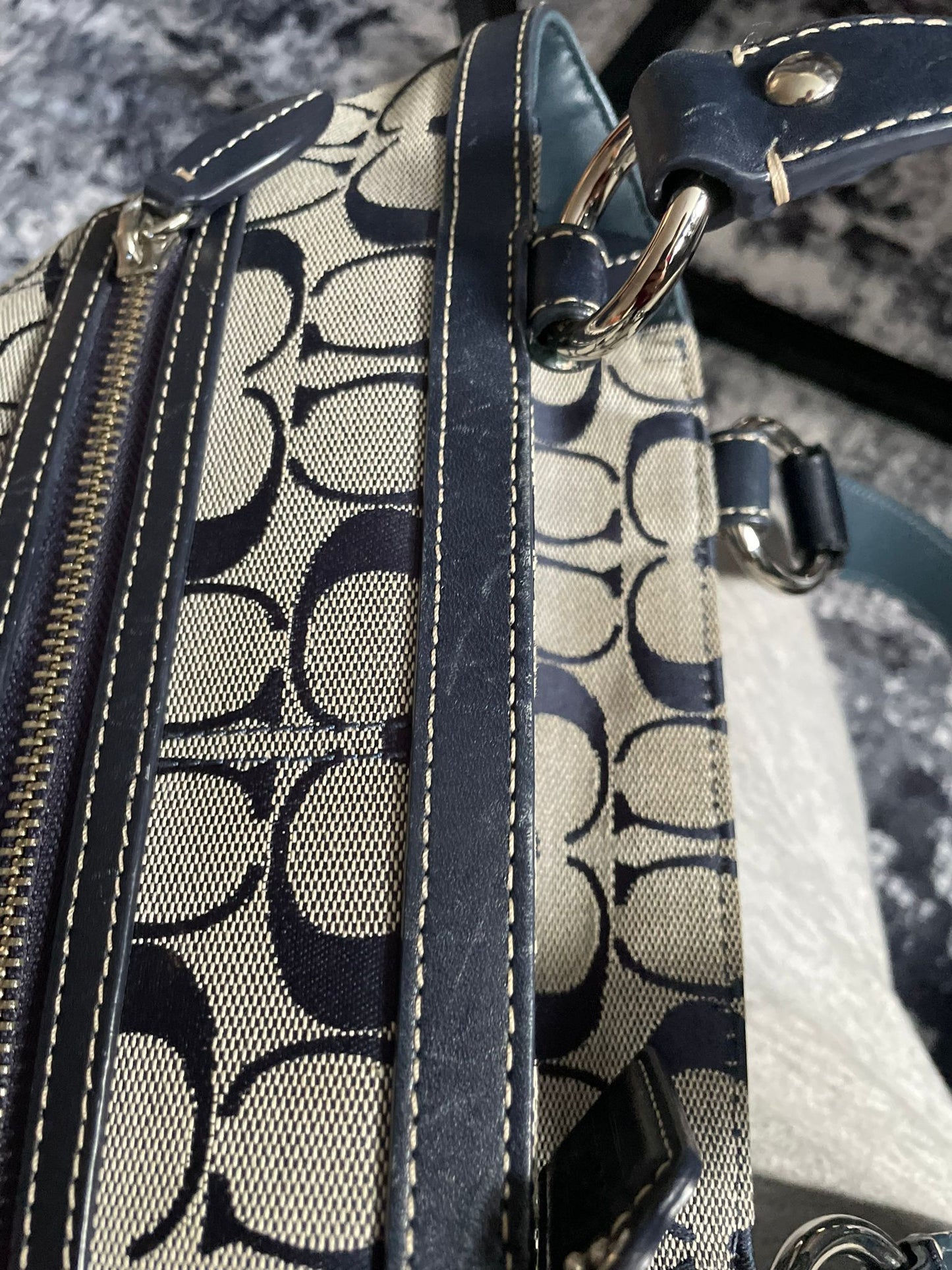 Vintage Coach Navy/Grey Monogram
Handbag/Totebag Y2K Authentic