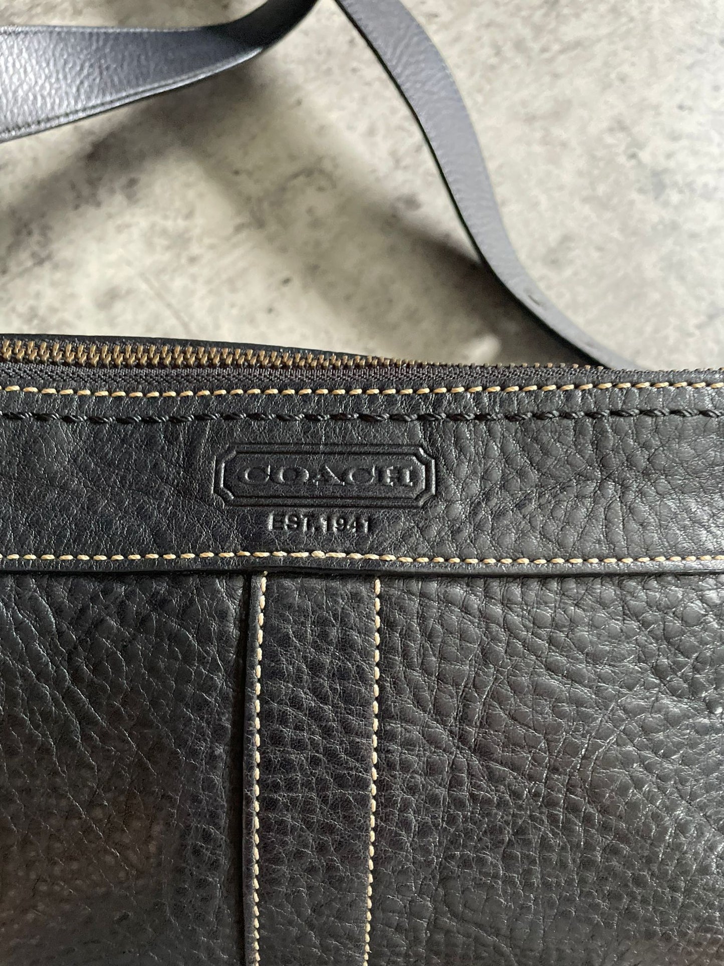 Vintage Coach Leather Crossbody Bag
Black/Gold Authentic with dustbag