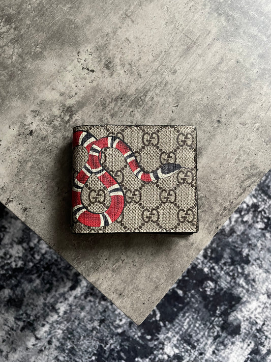 Gucci Kingsnake GG Supreme Bifold Wallet - Brand New