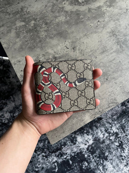 Gucci Kingsnake GG Supreme Bifold Wallet - Brand New