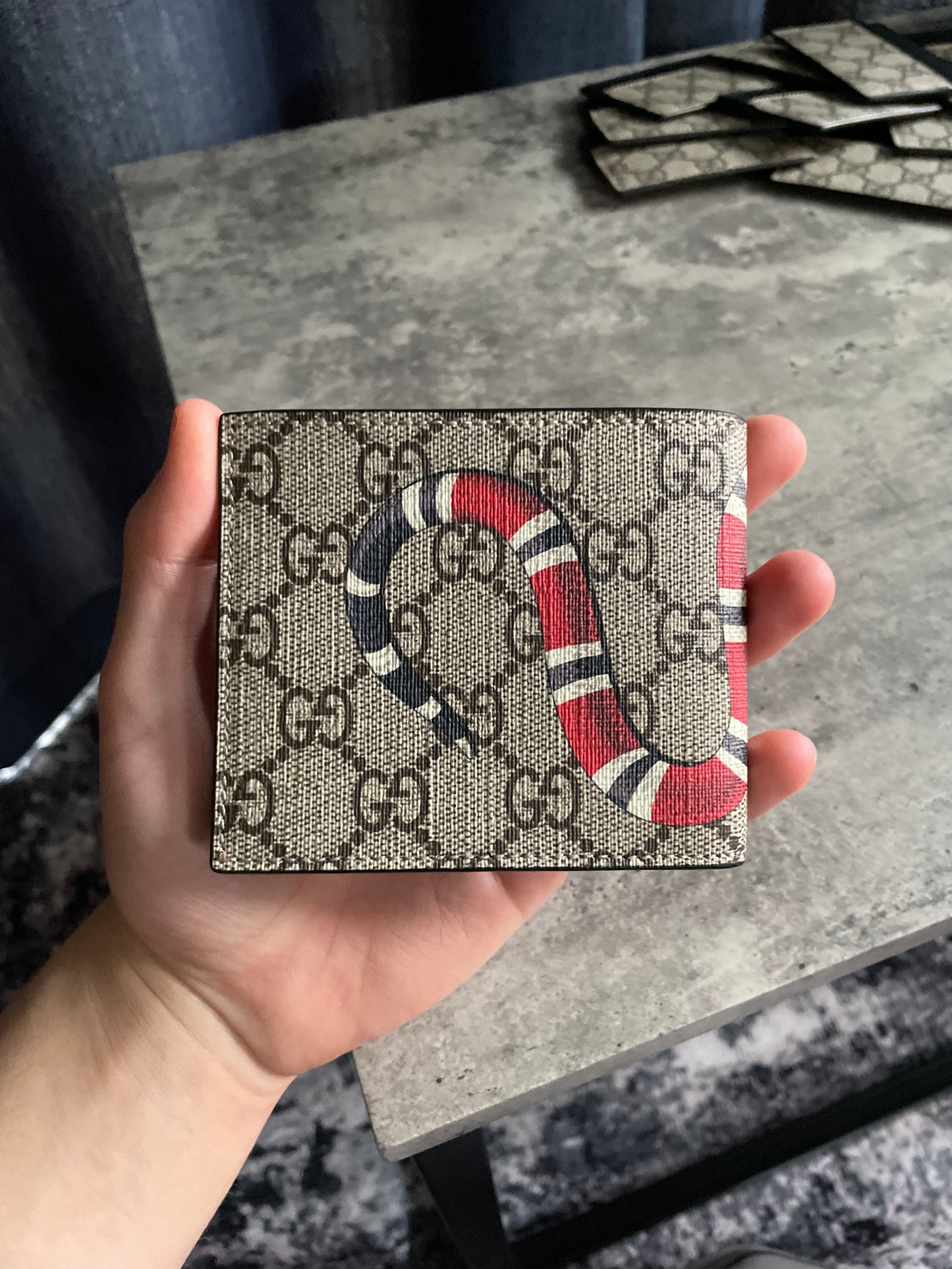 Gucci Kingsnake GG Supreme Bifold Wallet - Brand New