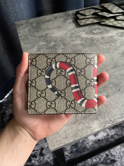 Gucci Kingsnake GG Supreme Bifold Wallet - Brand New
