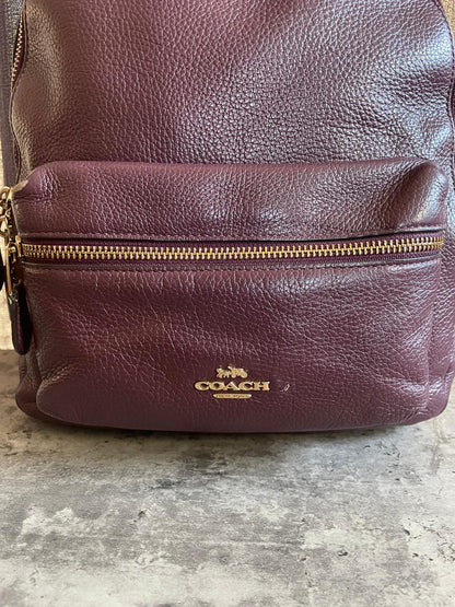 Vintage Coach Backpack Plum/Gold/ Purple Authentic Leather Great Condition