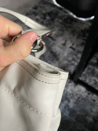 Vintage Coach Handbag White Leather
Soho Y2K Buckle Double pocket Authentic