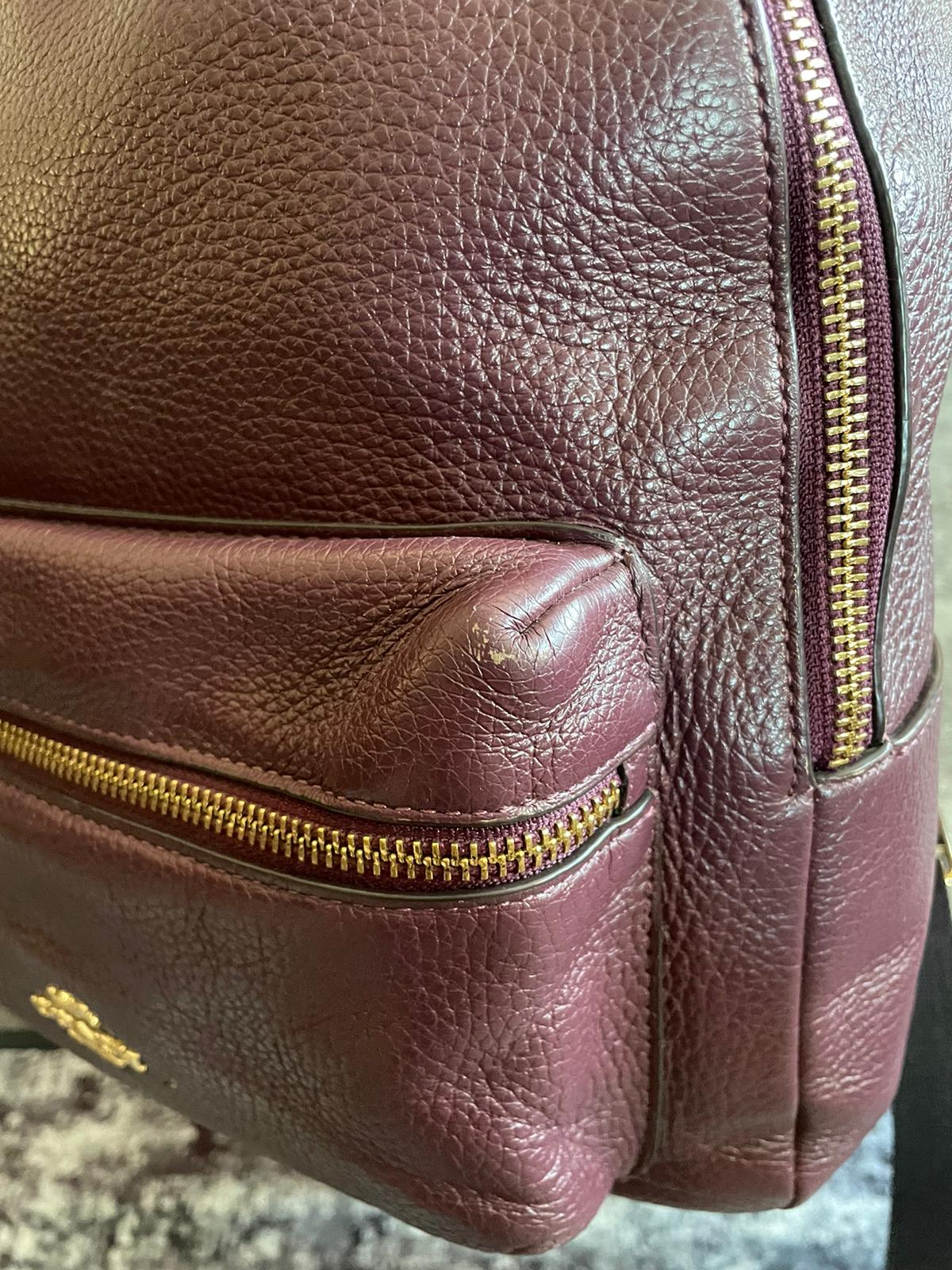 Vintage Coach Backpack Plum/Gold/ Purple Authentic Leather Great Condition